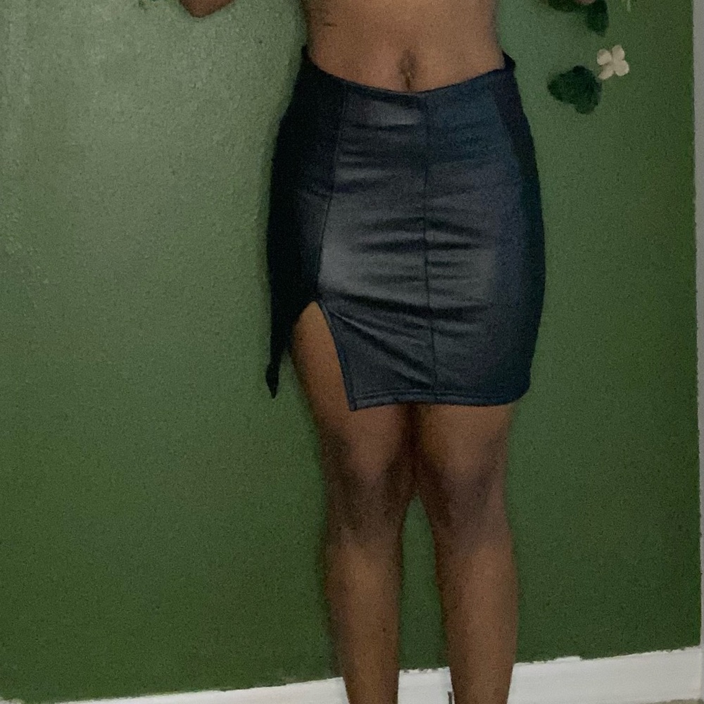 Leather Black Skirt